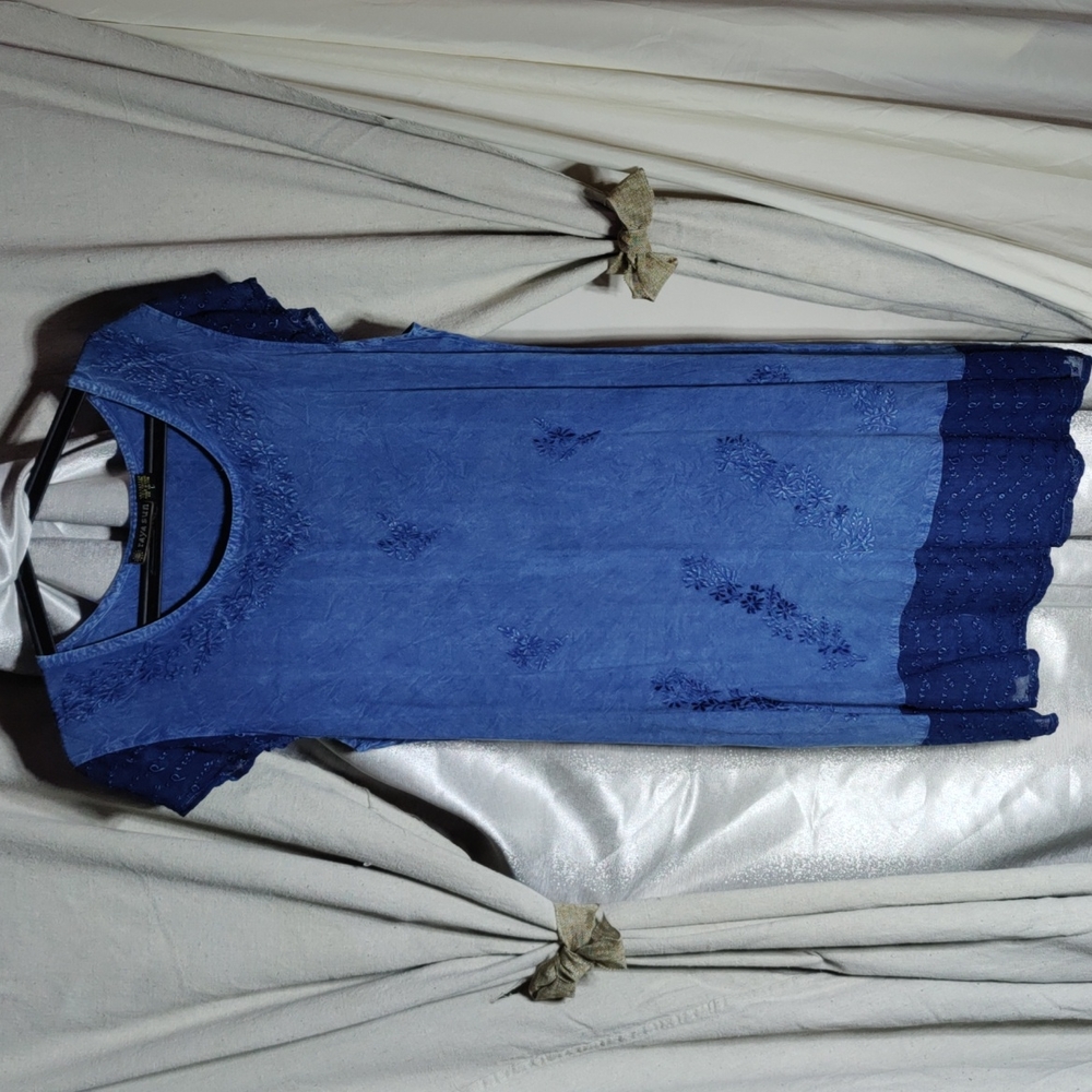 3/$30, light blue, and lace embroidered sundress, size large by Raya Sun